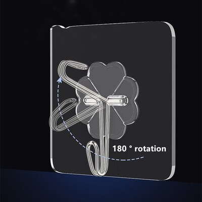 10PCS Transparent Self Adhesive Hook Wall HaQnging Hooks for