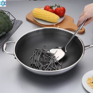 pan steel 304 stick wok non pot stainless induTction cooker