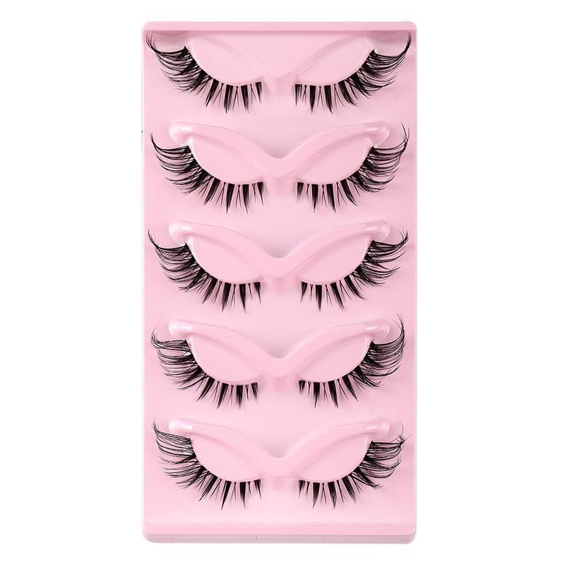 False Eyelashes Wispy Cat Eye 5 Pairs KNatural Fluffy Volume