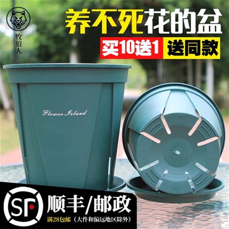 国产青山盆控根花盆不烂根月季铁线莲加厚K加仑盆创意个性塑料花