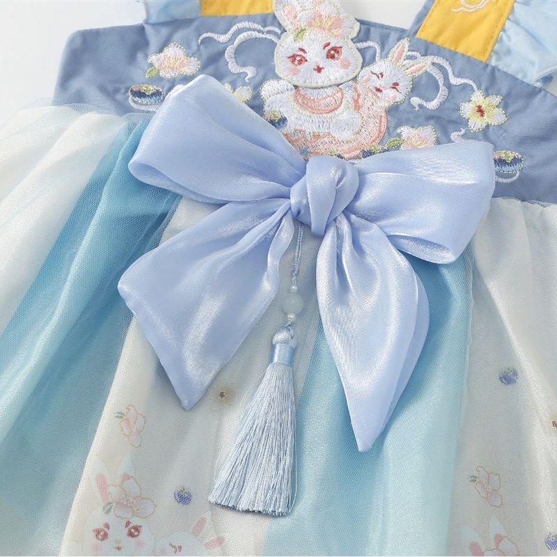 女童汉服旗袍1-2岁婴幼儿夏季宝宝连衣裙3-6个月连体衣公主包屁衣