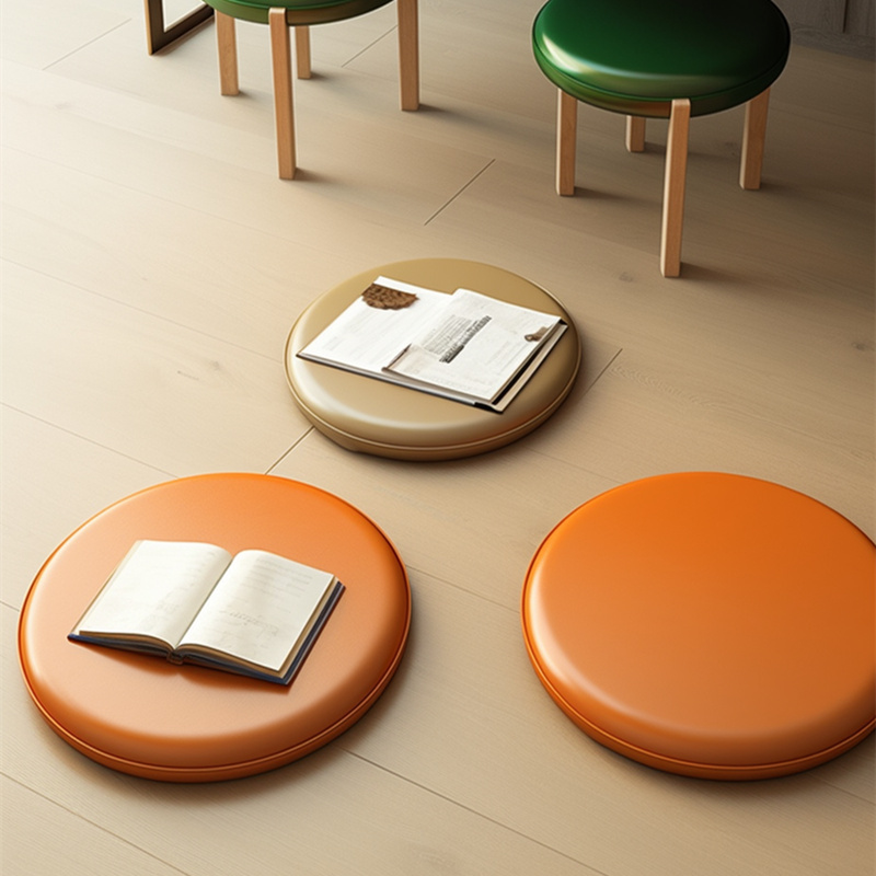 圆形坐垫卡座皮革记忆棉防滑餐椅垫吧台凳垫飘窗蒲团榻榻米软垫子