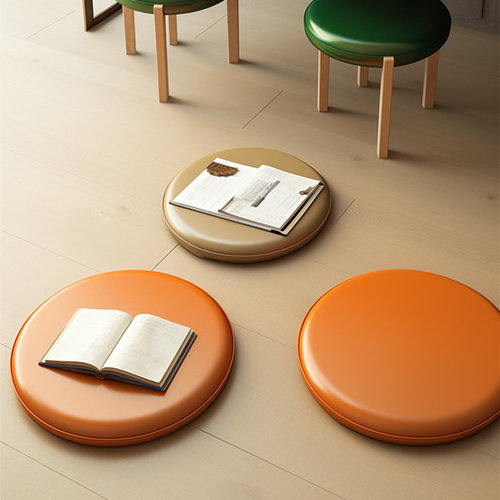 圆形坐垫卡座皮革记忆棉防滑餐椅垫吧台凳垫飘窗蒲团榻榻米软垫子