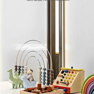 简约现代样板g间儿童房益智积木售楼处儿童游乐区桌面软装饰品摆