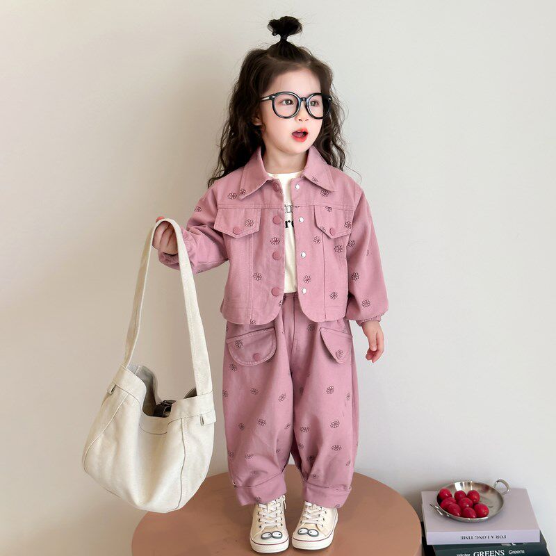 儿童衣服女孩牛仔套装女童春装2025新款洋气时髦开春韩系女宝童装