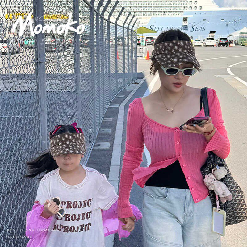 小童幼儿帽子春夏款空顶帽豹纹可爱休闲女童宝宝防晒遮阳帽