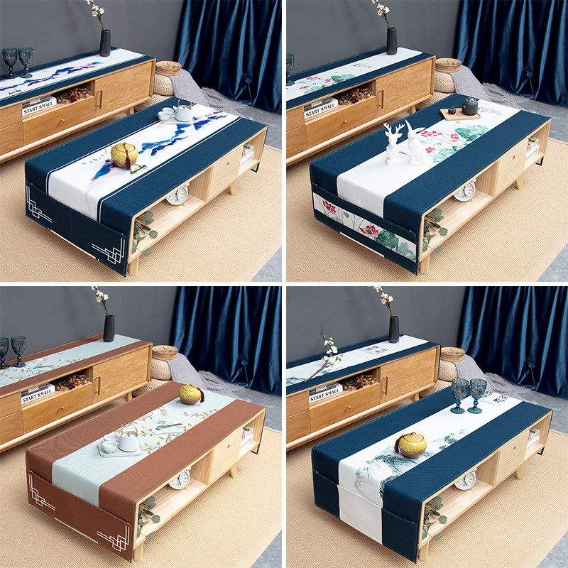 新中式客厅茶几盖布长方形双口袋棉麻防水桌布家用布艺台布,居家布艺,桌布,淘宝优惠券,粉丝福利购,淘宝优惠卷