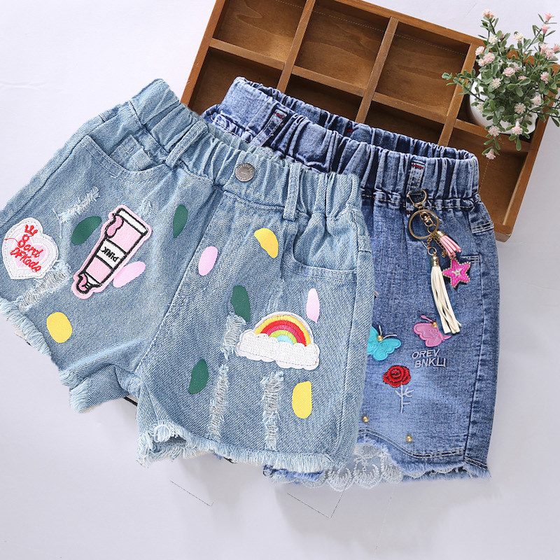 2021女童牛仔短裤夏薄款洋气裤子外穿时髦小女孩热裤高腰百搭10岁