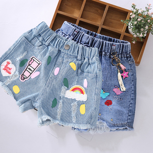 子外穿时髦小女孩热裤 洋气裤 高腰百搭10岁 夏薄款 2021女童牛仔短裤