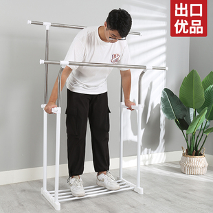 居友晾衣架落地双杆式伸缩不锈钢室内凉衣架简易晒衣架.凉衣架晒