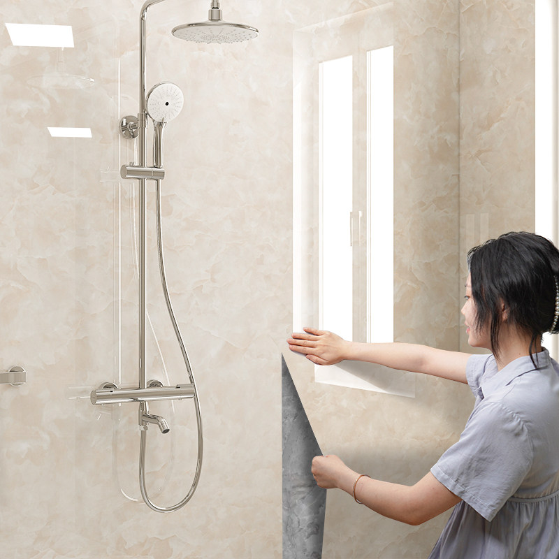 浴室卫生间防水墙贴厕所墙面大理石瓷砖贴纸防潮遮丑翻新墙纸自粘,家居饰品,软装墙贴,淘宝优惠券,粉丝福利购,淘宝优惠卷