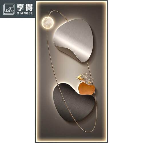 石来运转玄关装饰画现代简约高级感走廊过道挂画寓意好大气壁画