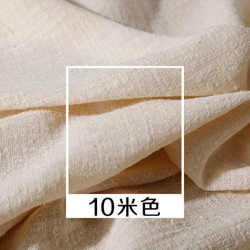 竹节棉肌理棉麻绉l布料纯色民族服装褶皱透气亚麻夏季diy面料