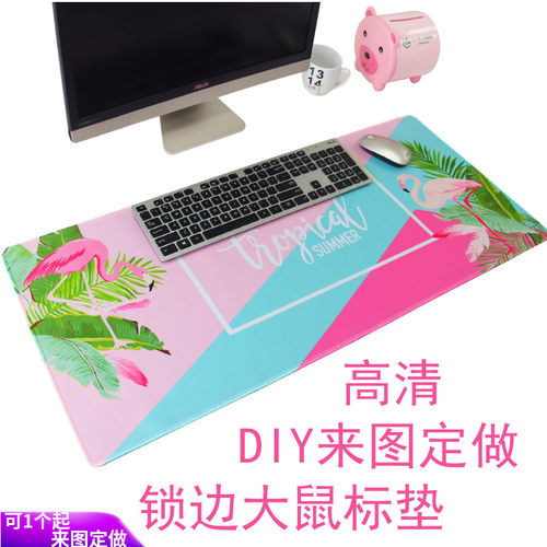 游戏鼠标垫90x40cm防水防滑个性可爱动漫大尺寸来图定制电竞桌垫