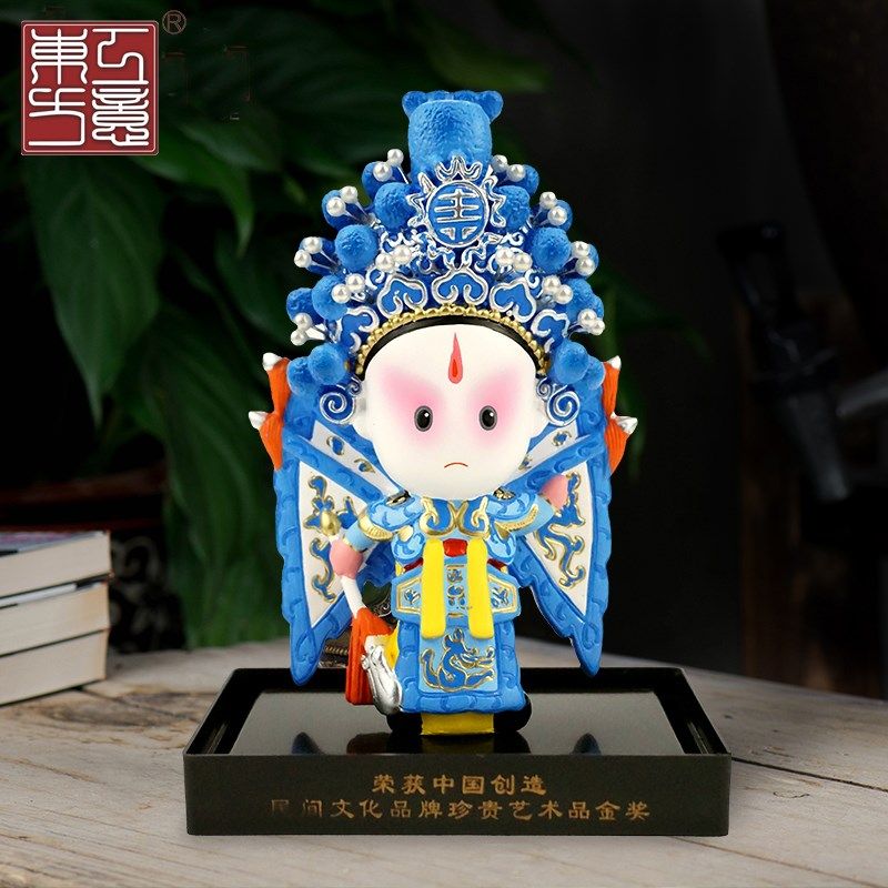 泥塑京剧人偶摆件京剧o脸谱工艺品中国特色三国礼品送老外出国礼