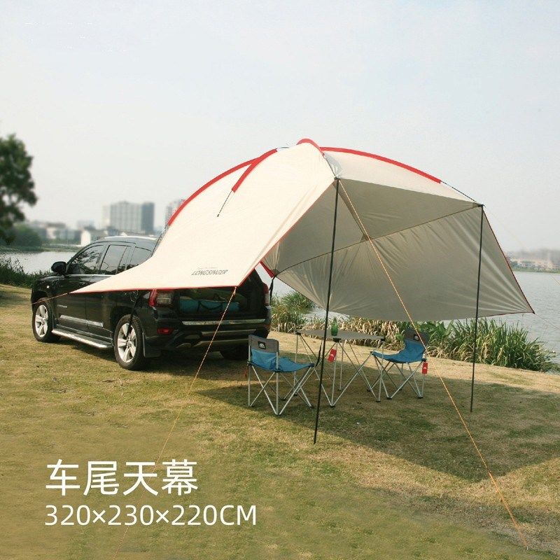 车尾天幕帐篷户外露营涂银天幕便携式野营用K品防雨遮阳汽车凉棚