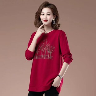 春秋大码长袖卫衣女薄款上档次中年胖子女士秋季女装无帽外套宽松