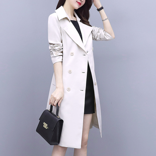 风衣女中长款2021秋装新款韩版宽松英伦风气质流行小个子大衣外套