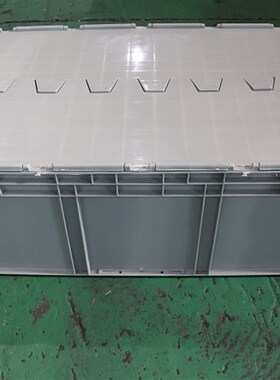 1000*600*350带盖子塑料周转箱物流箱汽配收纳箱子灰色大箱子筐子