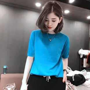 春秋冬季 半s高领五分袖 毛衣中袖 新款 上衣 t恤女显瘦薄款 针织打底衫