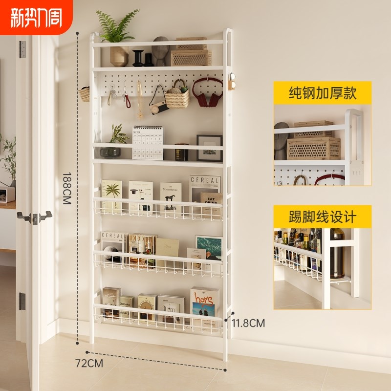 门后置物架挂衣架墙上壁挂帽子收纳门后挂衣架门后书架收纳洞洞板