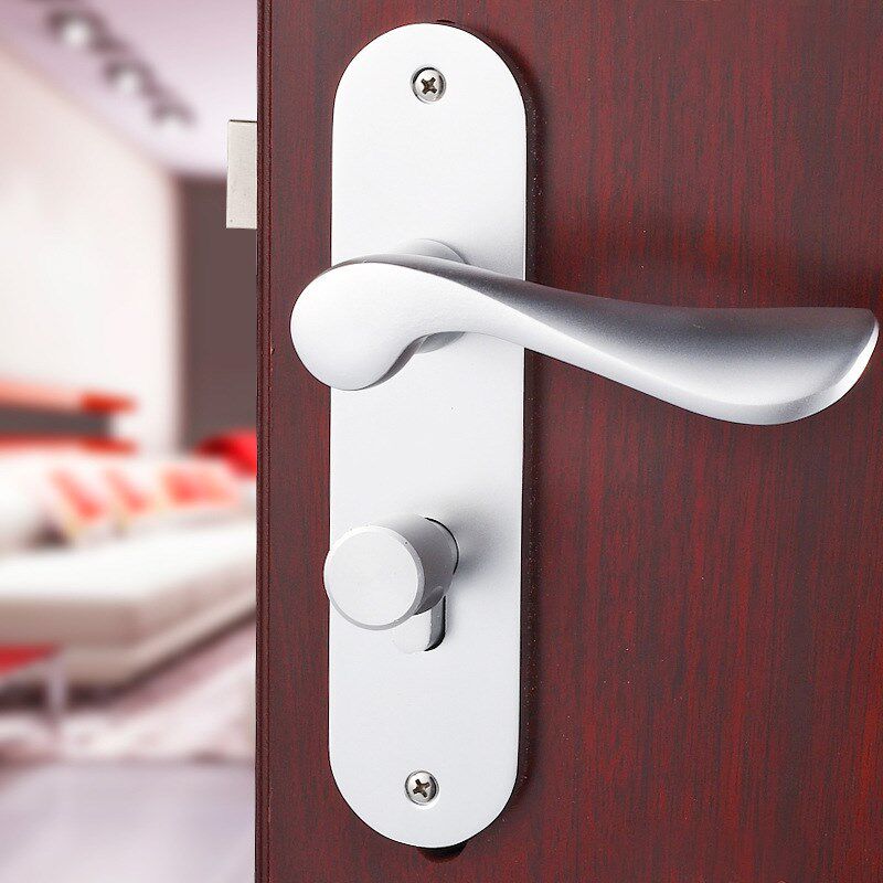 家用太空铝白色把手门锁室内执手锁卧室木门房门手柄通用型