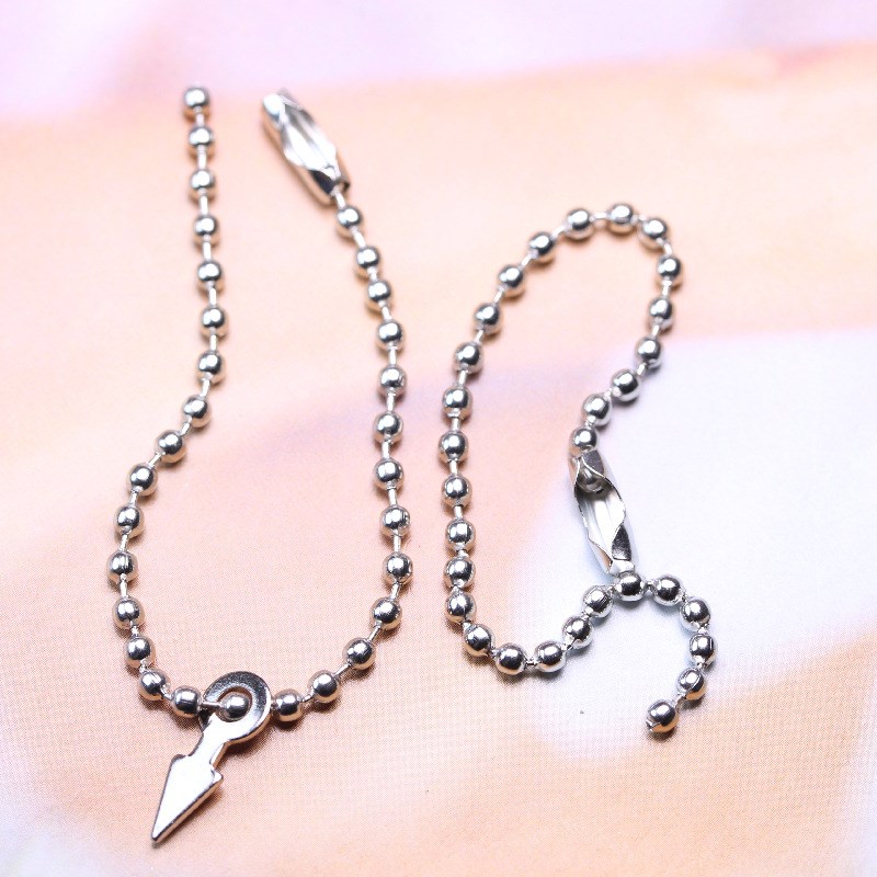 DIY饰品配件 玩具吊牌圆珠链 2.4mm钥匙链 串珠材料 厂家直供