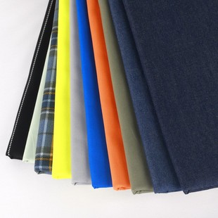 新品秋薄款纯棉斜纹纱卡面料休闲裤子中裤工装裙布料平纹灰色全棉