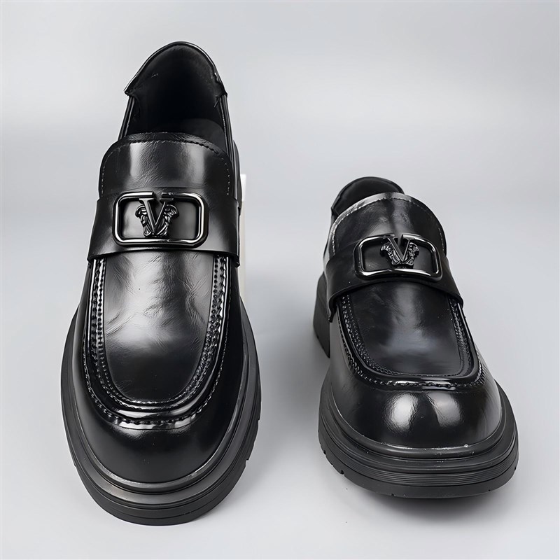 皮鞋男真皮2025新款男士软底软皮英伦风一脚蹬牛皮商务正装休闲鞋