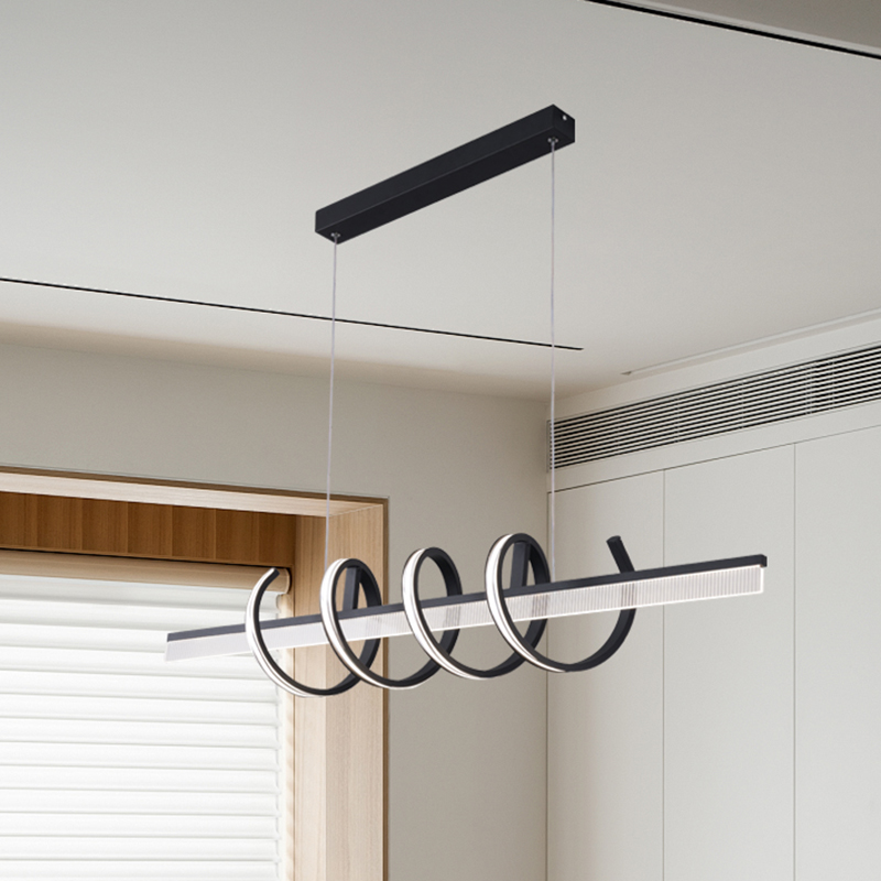 简约现代led长条吊灯新款服装店餐厅民宿酒店美发店前台灯工作室