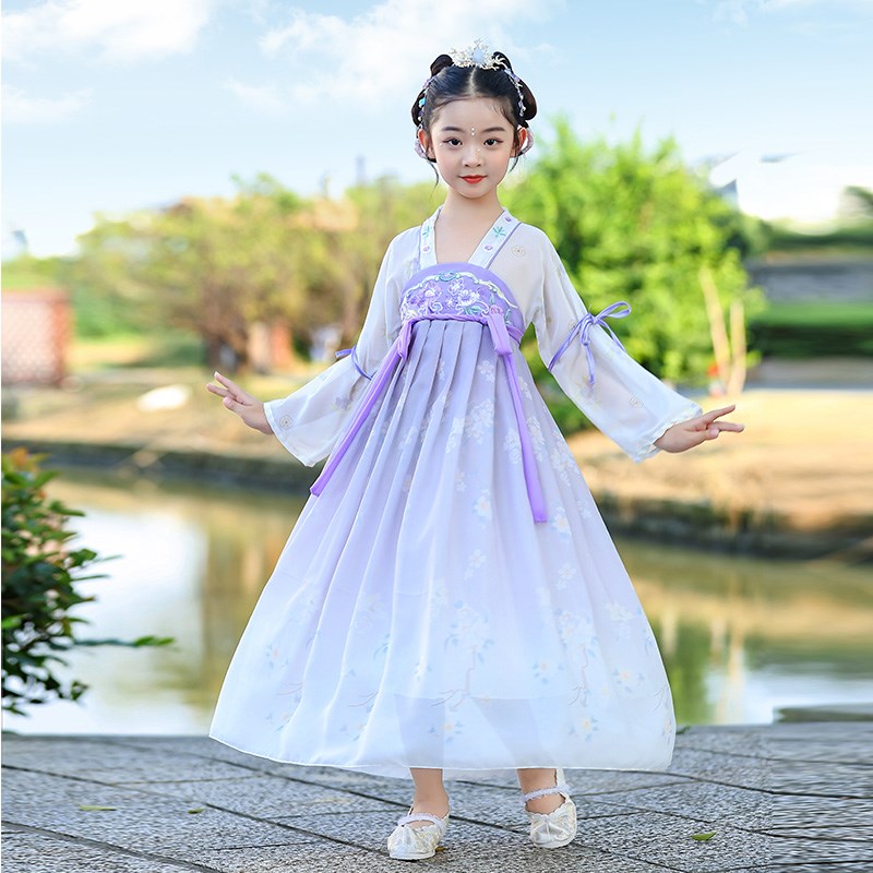 女童汉服秋款2023新款中国风古装超仙古风襦裙儿童唐装女孩连衣裙