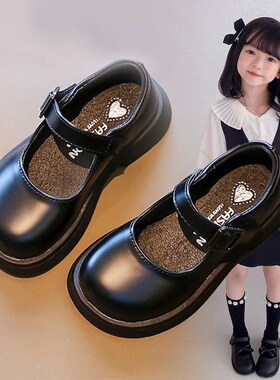 女童黑色皮鞋2025年春秋新款儿童大童公主鞋百搭英伦风校园演出鞋