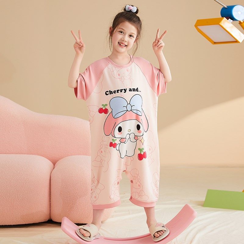 夏天宝宝纯棉连体睡衣女童薄款2025新款睡裙睡袋防着凉夏季家居服