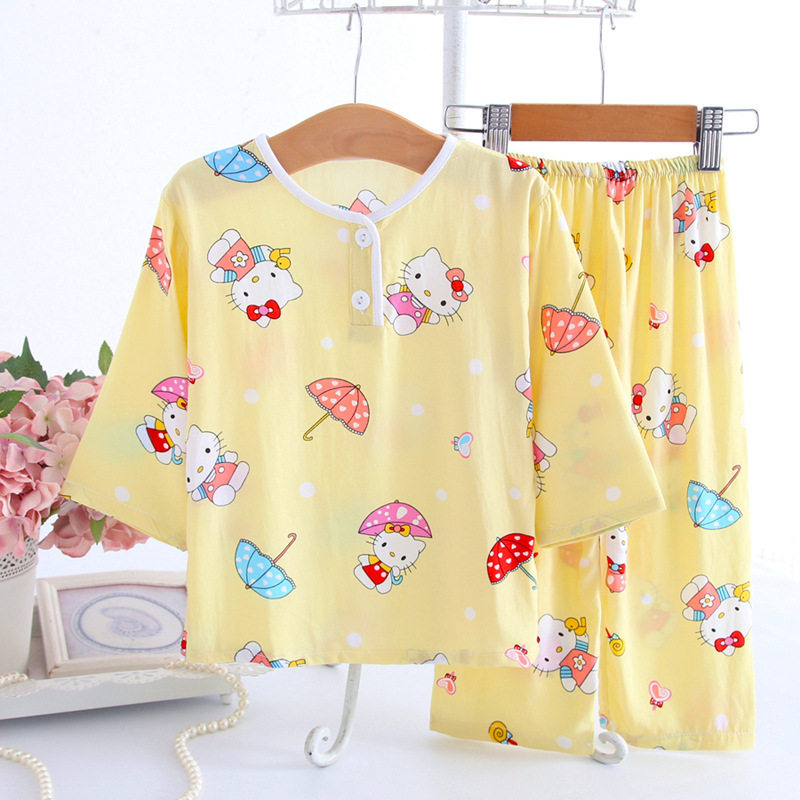 儿童睡衣女童夏季薄款男童棉绸长袖套装女宝宝绵绸大童空调家居服,童装/婴儿装/亲子装,家居服套装,淘宝优惠券,粉丝福利购,淘宝优惠卷