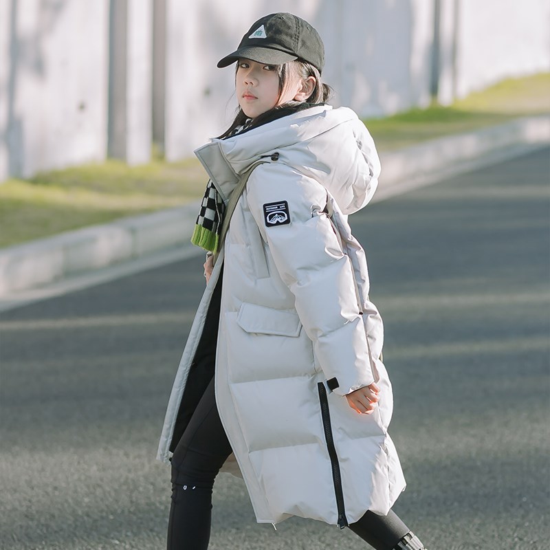 鹅小宝户外儿童羽绒服加厚2024年新款冬季中长款过膝男女童鹅绒服