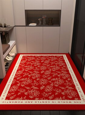 高级感红色进门地垫入户门垫2025新款玄关脚垫防滑家用大门口地毯