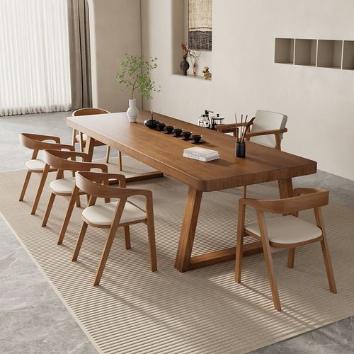 原木大板茶桌实木茶几客厅家用功夫茶台喝茶桌子新中式Z茶桌椅组