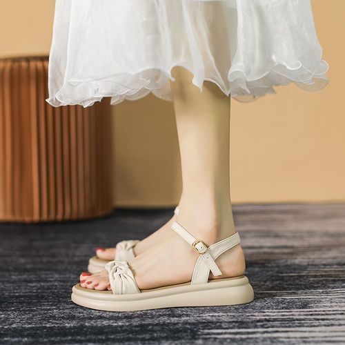 真皮软底女凉鞋2023夏季新款外穿厚底沙滩M鞋舒适百搭仙女风配裙