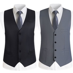 礼服修身 西服新郎结婚韩版 英伦背心休闲伴郎职业商 马甲a男士 西装