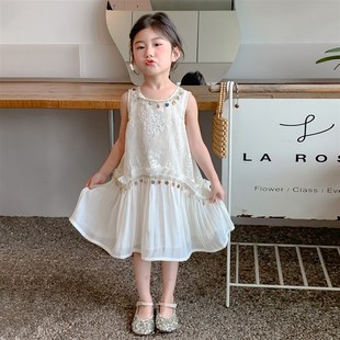 2j025新款 薄款 儿童洋气宝宝无袖 裙子韩版 公主 夏装 女童连衣裙夏季