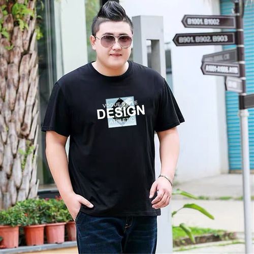夏季男印花新款短袖T恤 加肥加大码上衣宽松运动胖W子潮流丅恤汗
