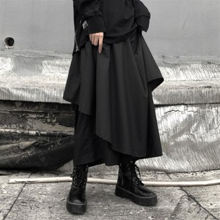 双层不规则层次半身裙裤 山本耀司风暗黑系女m装 裙裤 新款 2021春季