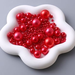 手缝材料 20mm串珠散珠子服装 DIY手工配件不掉皮 红r色仿珍珠3