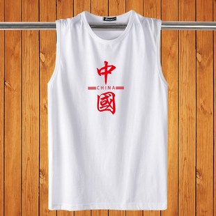 大码 夏季 x健身宽松砍袖 t恤套头汗衫 体恤打底坎肩上衣潮 背心男无袖