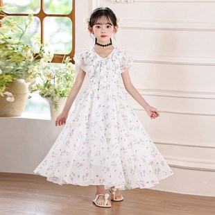 女童碎花连衣裙2j025新款 超好看儿童度假雪纺 洋气小学生女孩夏季