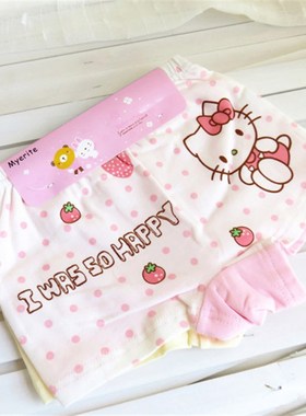 2020儿童女宝宝中小大童 可爱卡通C纯棉平角四角内裤24610岁