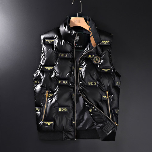 羽绒马甲男c秋冬季新款加厚保暖背心青年立领坎肩男士轻薄休闲外