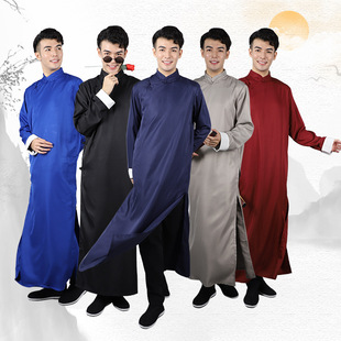 伴郎C团装 中式 评书快板相声大褂男演出服 长衫 民国风长袍大褂男士
