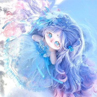 棉花娃娃娃衣连衣裙公主裙R20cm正常体长腿 蓝铃 兔泡泡娃衣店