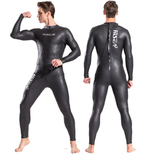 3mm光皮连体潜水服户外铁人三项胶衣冬泳冲浪保暖连体游泳衣男女